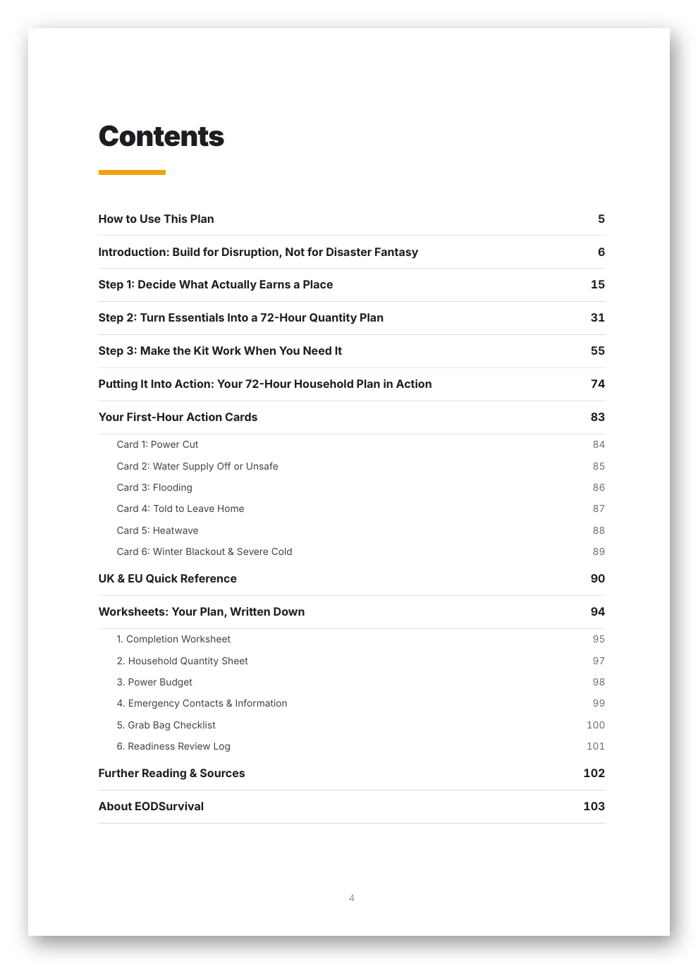 Contents page preview